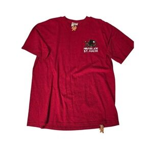 Piranha Joe St Lucia Graphic T Shirt Red Men's‎ Size XL